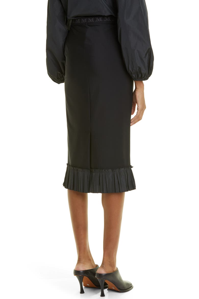 Hiltex Ruffle Hem Technical Jersey Skirt, Alternate, color, BLACK