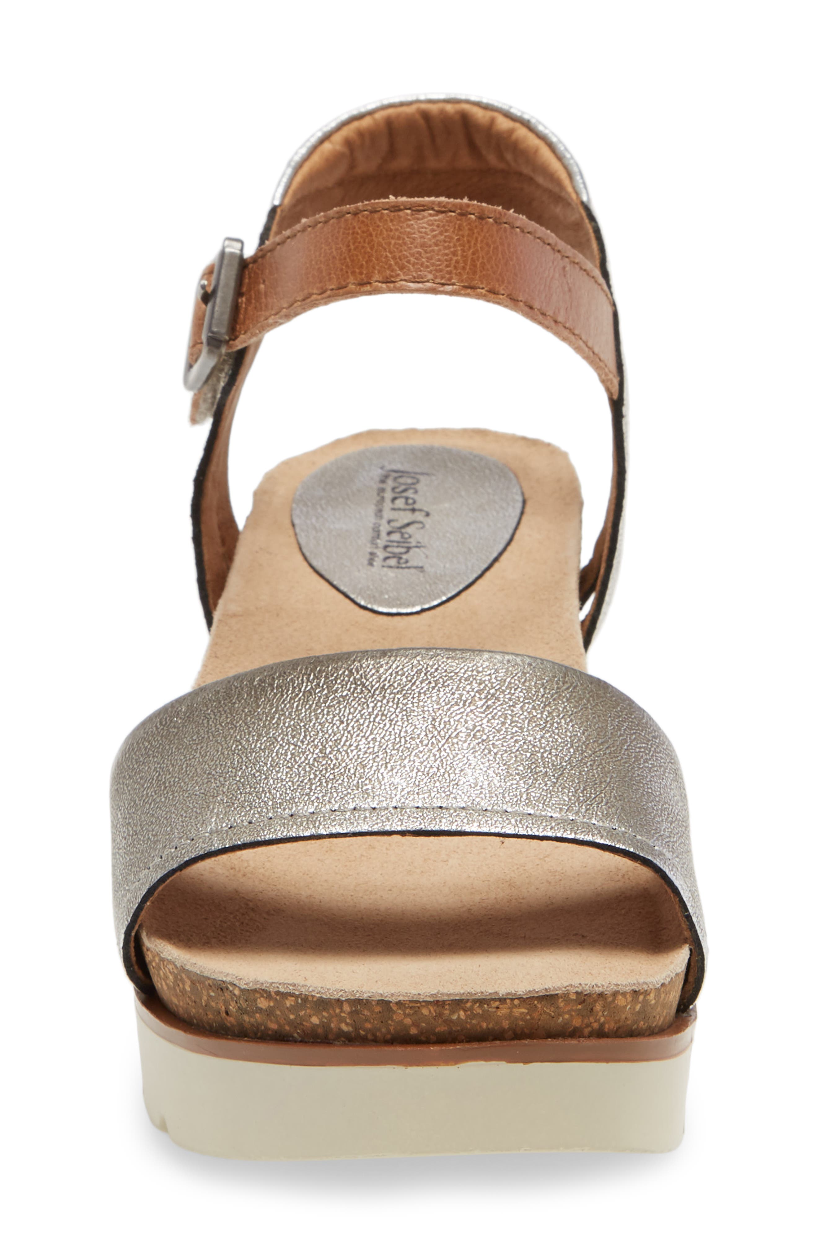 Clea 01 Platform Sandal, Alternate, color, PLATIN LEATHER