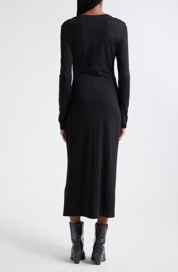 ワンピース ISABEL MARANT ZAEL RIBBED KNIT DRESS Isabel Marant Dress Black ISABEL MARANT Zael Ribbed Knit