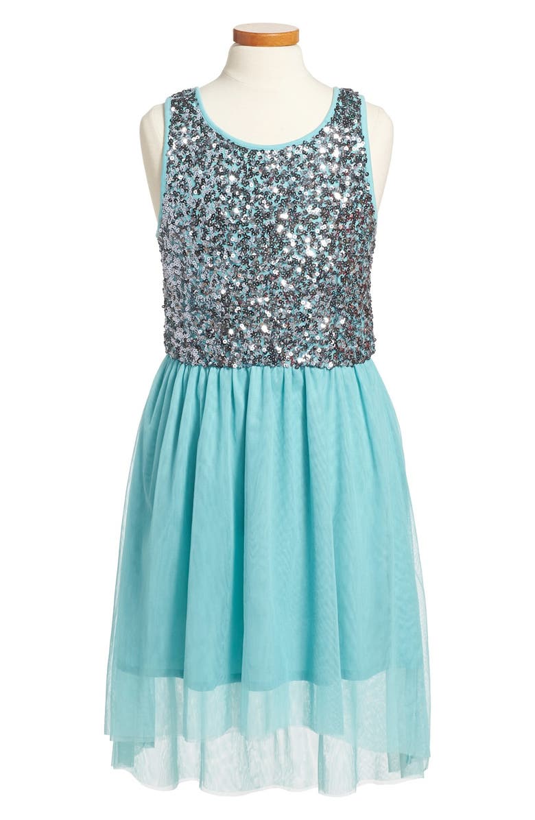 Ruby & Bloom 'Coralie' Sequin High/Low Dress, Main, color, 
