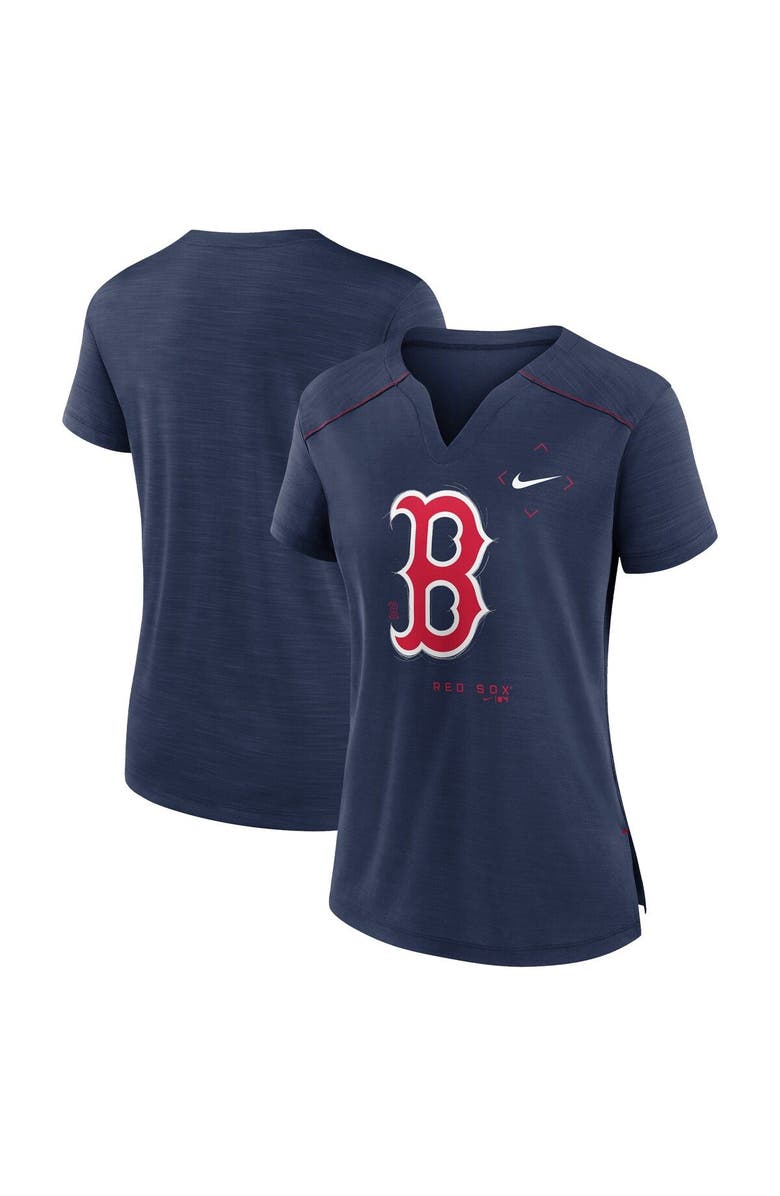 Nike Women's Nike Navy Boston Red Sox Pure Pride Boxy Performance Notch Neck T-Shirt, Main, color,