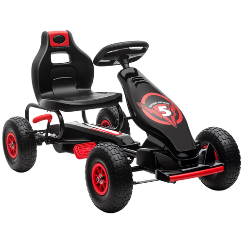 Aosom Ergonomic Pedal Go Kart with Wear-Resistant Tread in Red  product