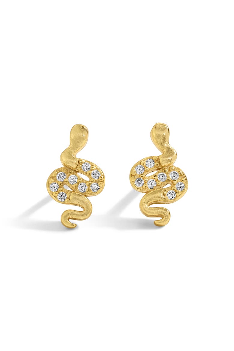 Mini Snake Studs, Main, color, Gold