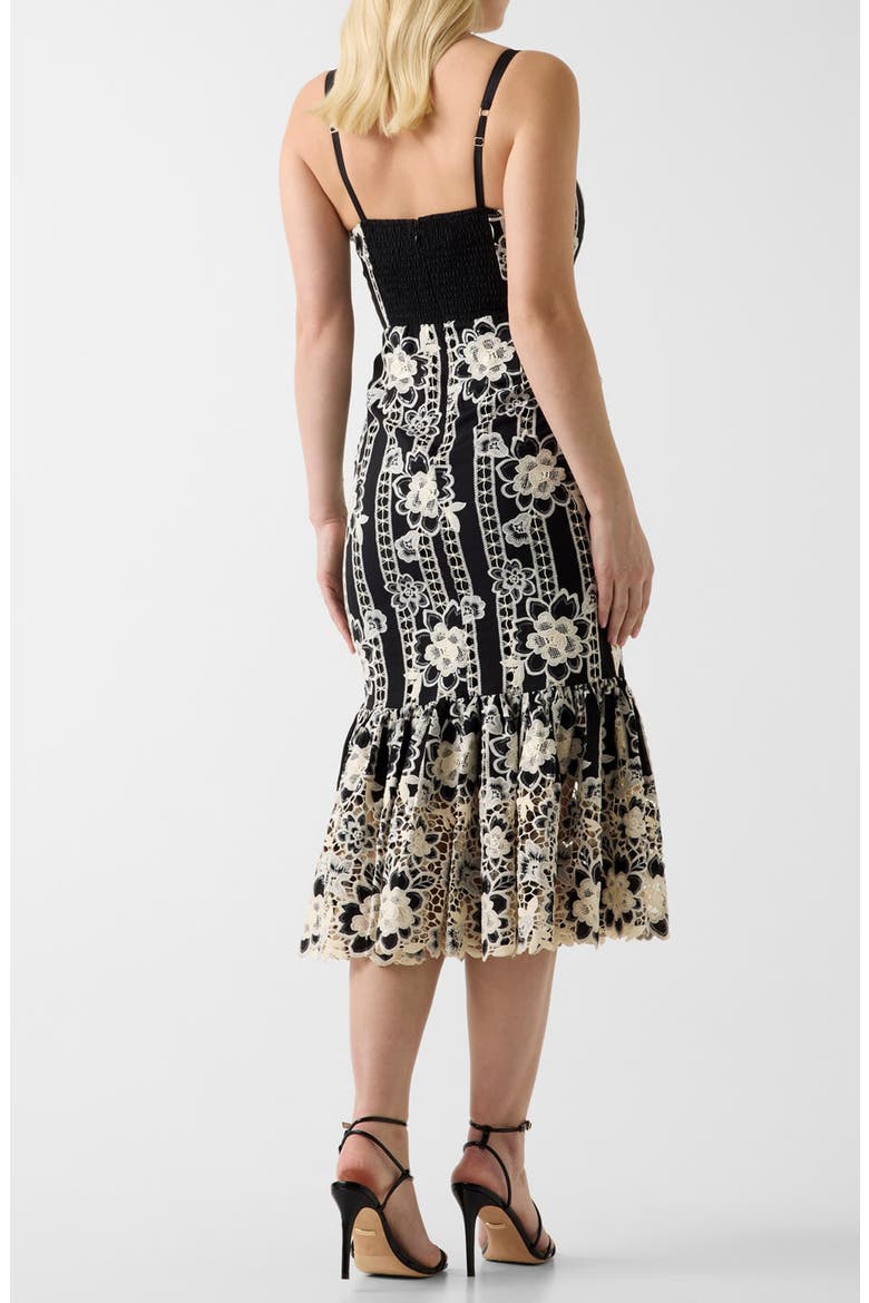Florence Embroidered Sleeveless Midi Dress, Alternate, color, BLACK KNIT