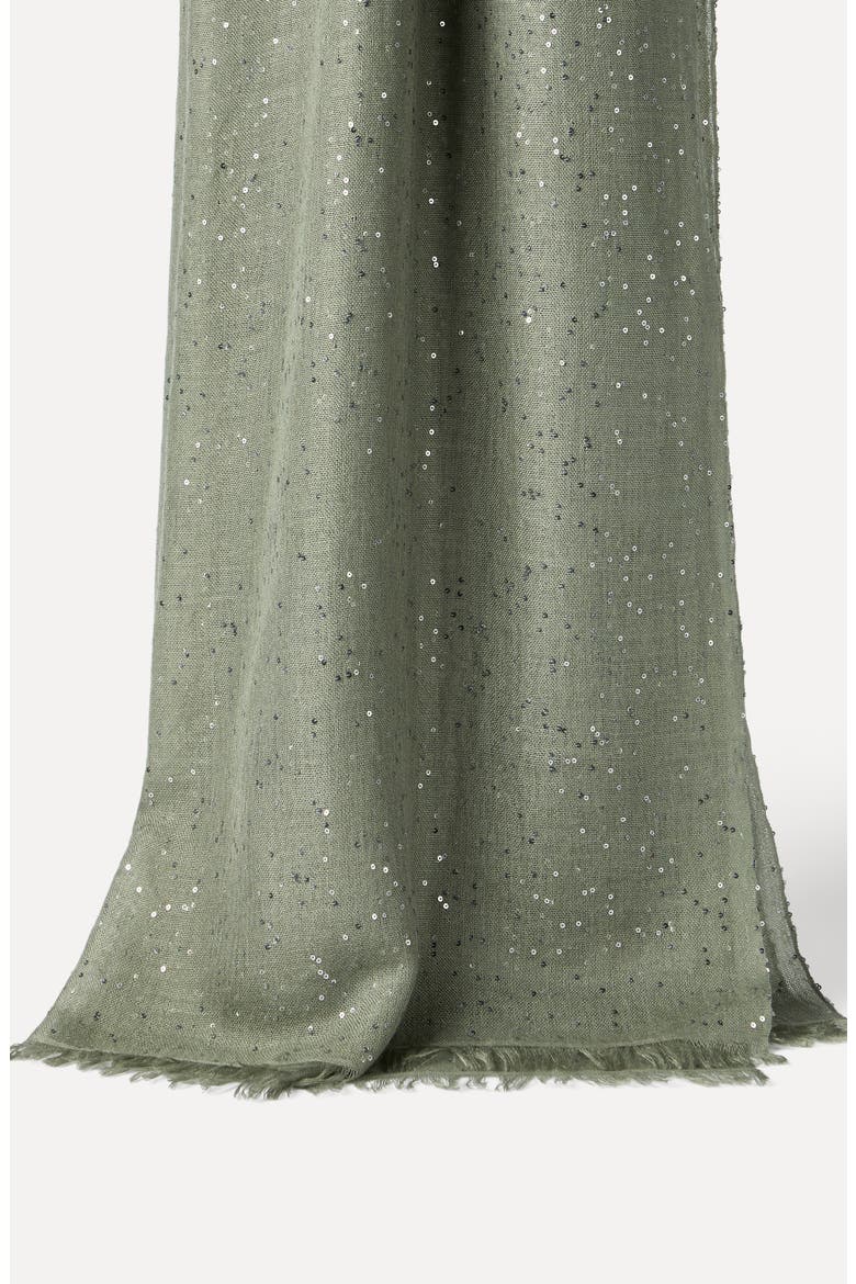 Cashmere and silk Diamond yarn scarf, Alternate, color, Green