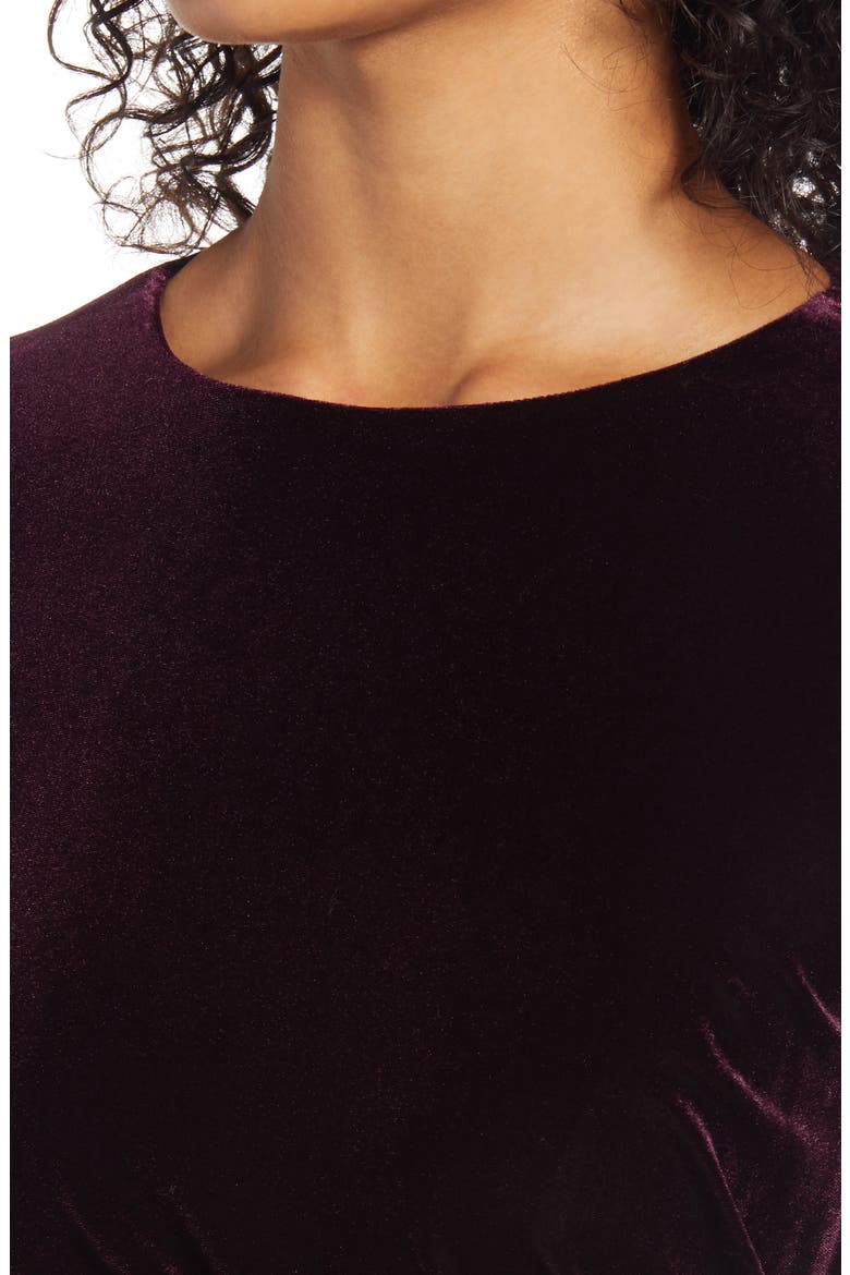 Velvet Sheath Dress, Alternate, color, WINE