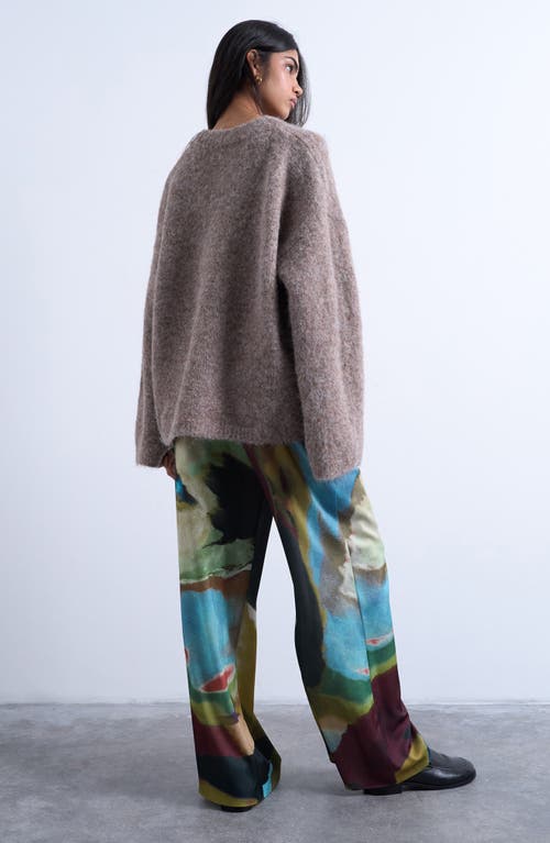 Topshop Printed Wide Leg Pants In Multi