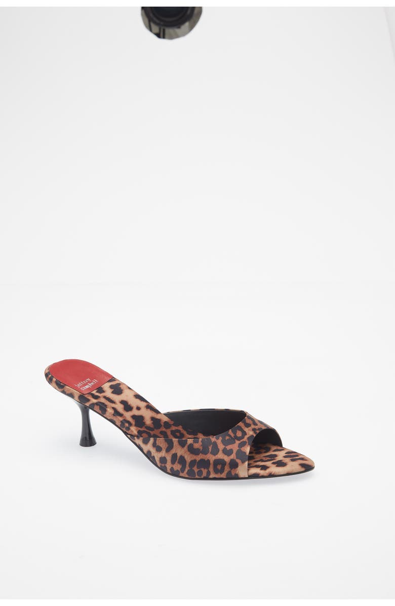 Jeffrey Campbell Spy-Kid Slide Sandal, Main, color, Beige Black Cheetah Satin