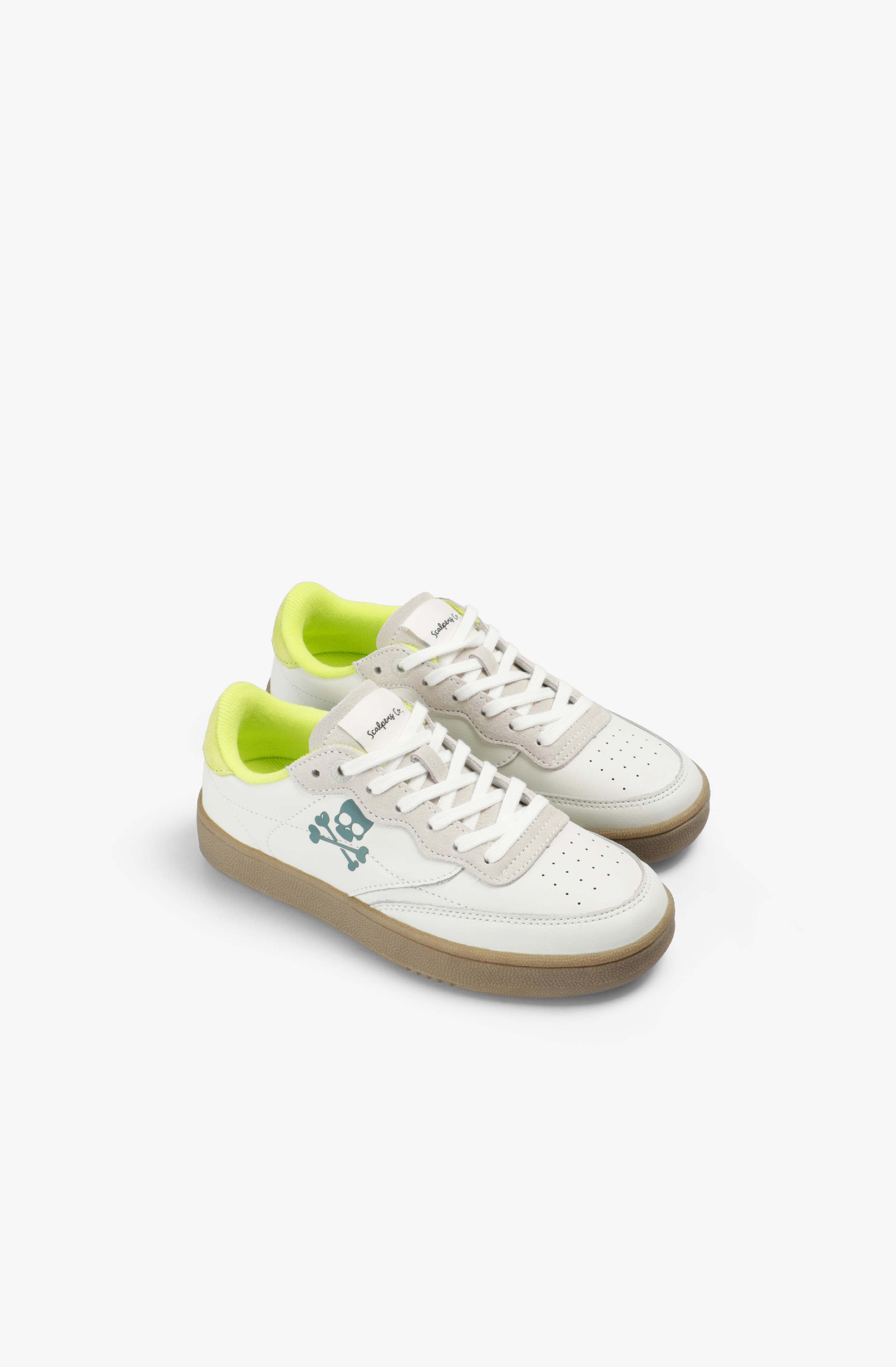 Scalpers Skull Sneakers Fluor Detail, Main, color, Whitelime