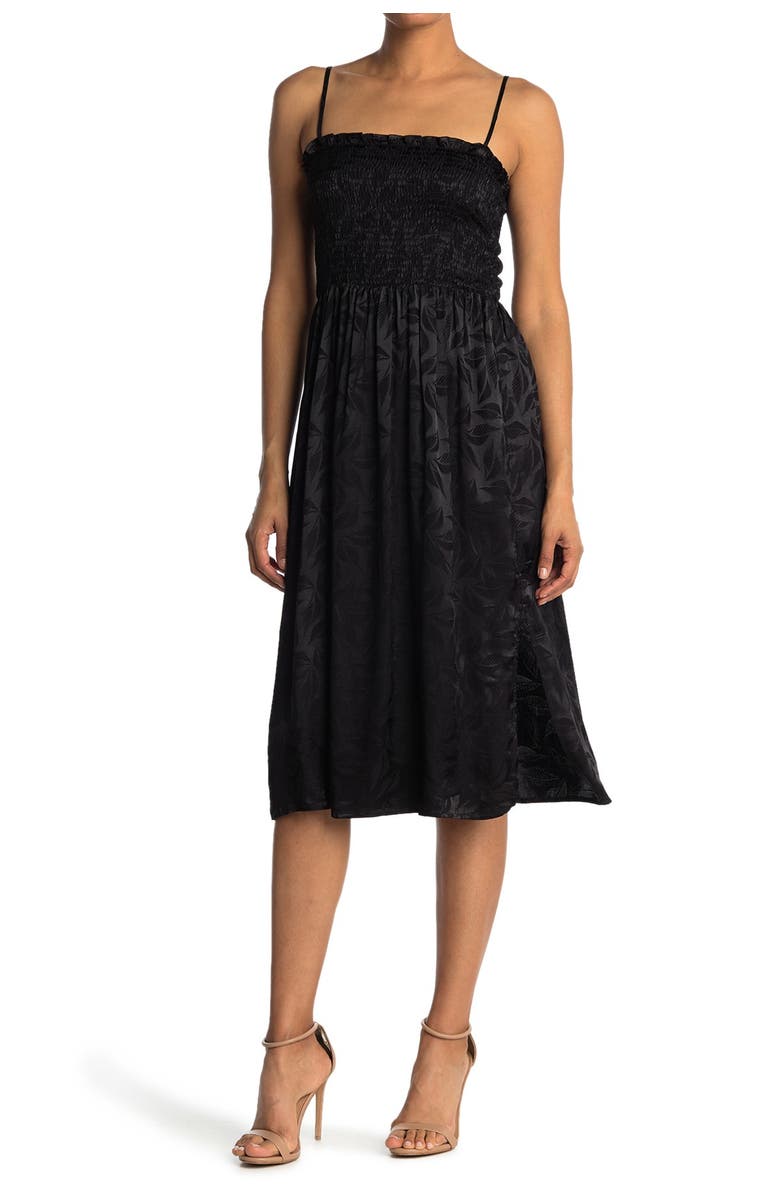 NSR Sara Strapless Smocked Midi Dress, Main, color, 
