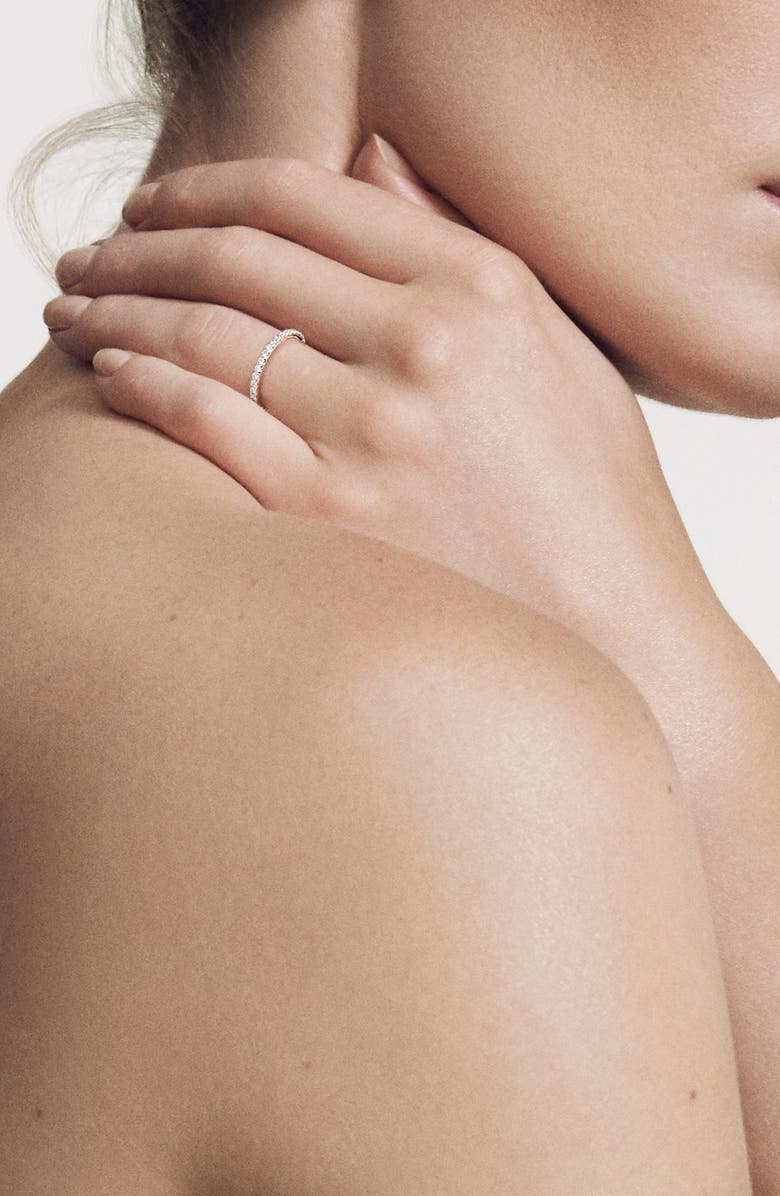 David Yurman Cable Pavé Diamond Band Ring, Alternate, color, White Gold/ Diamond