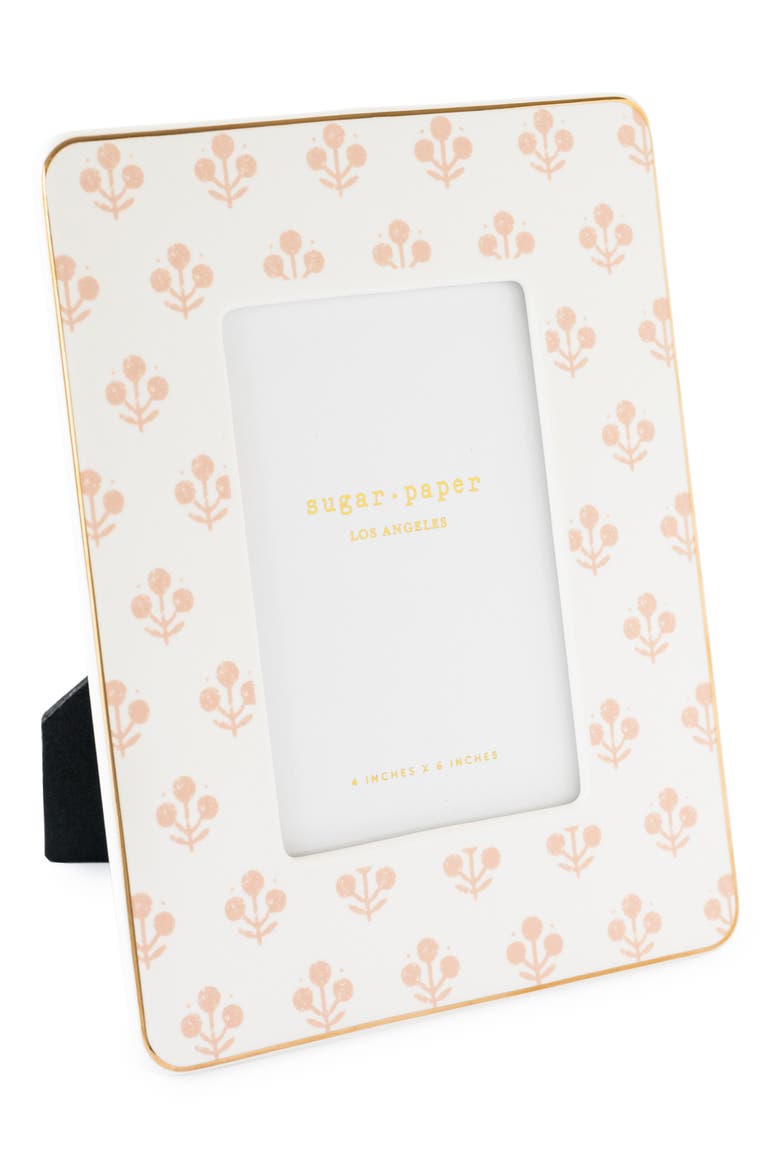 Rose Floral Ceramic 4 x 6-Inch Picture Frame, Alternate, color, ROSE