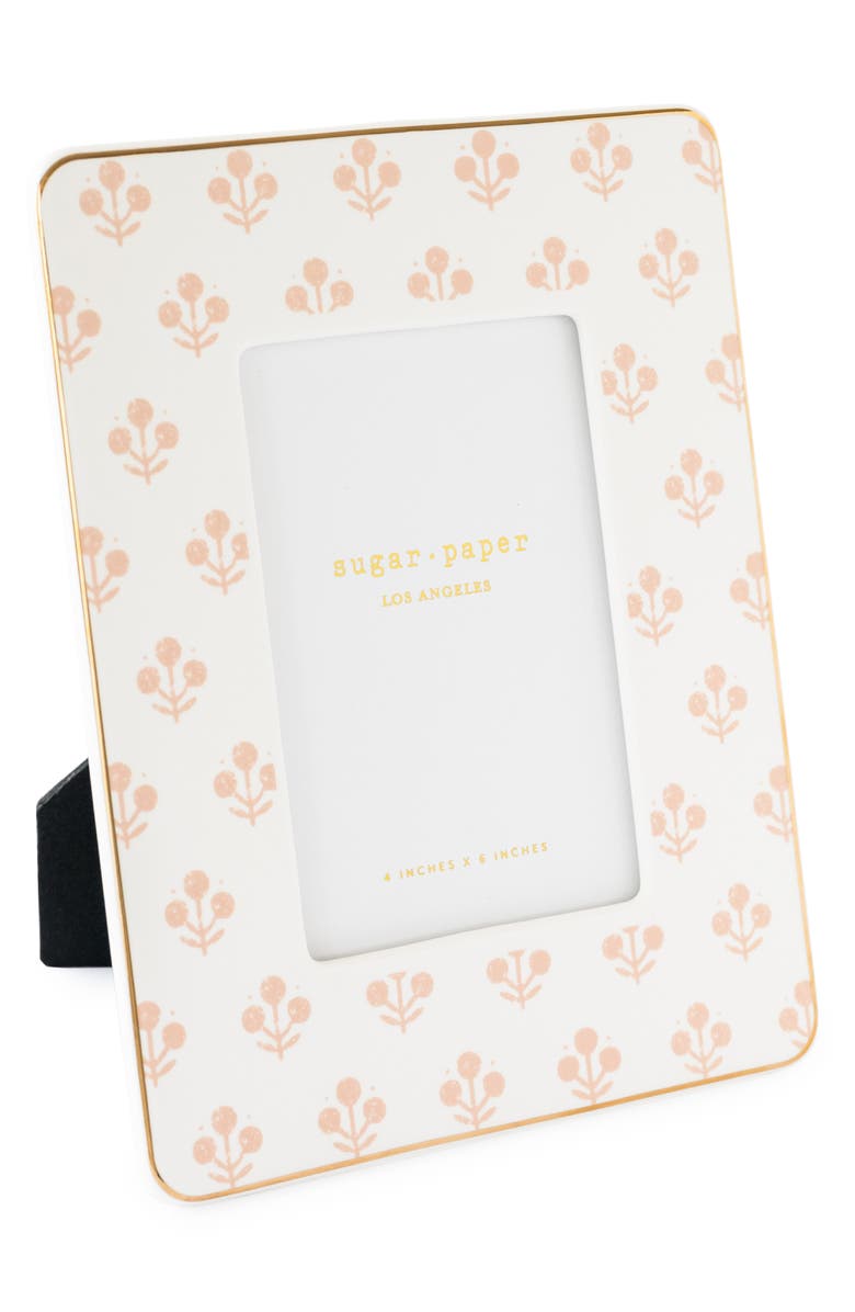 Sugar Paper Rose Floral Ceramic 4 x 6-Inch Picture Frame, Alternate, color, Rose