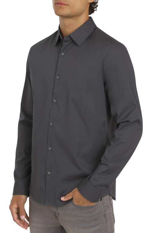 Dkny Sportswear Johnson Stretch Cotton Button-up Shirt In Gray