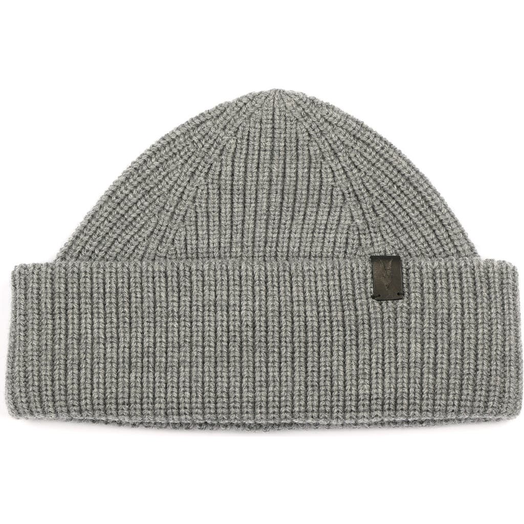 Allsaints Merino Wool Beanie In Grey Marl