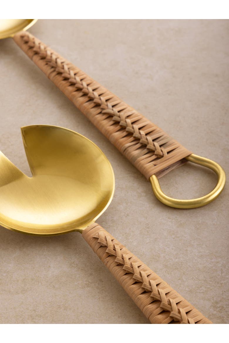 Helsinki Salad Servers, Set of 2, Alternate, color, Gold