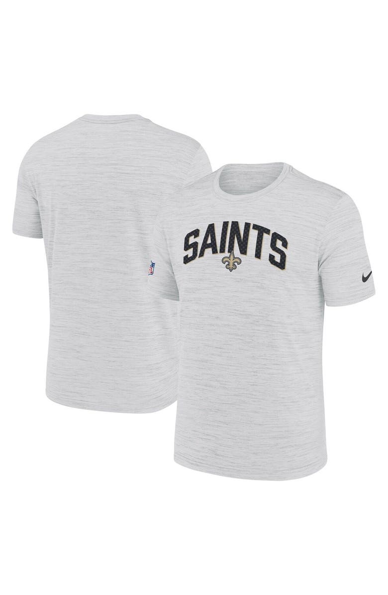 Nike Men's Nike White New Orleans Saints Sideline Velocity Athletic Stack Performance T-Shirt, Main, color, 