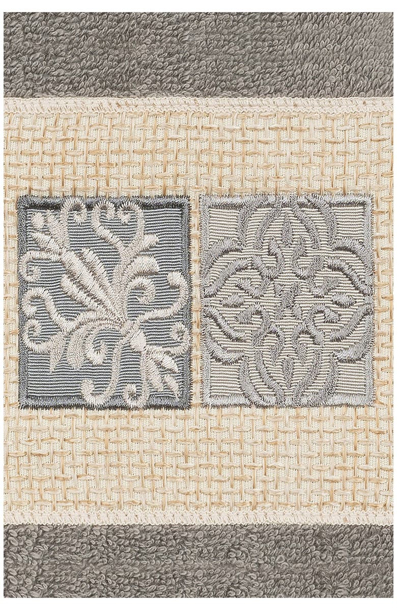 Linum Home Textiles Vivian Embellished Hand Towel - Set of 2 - Dark Gray, Alternate, color, Dark Gray