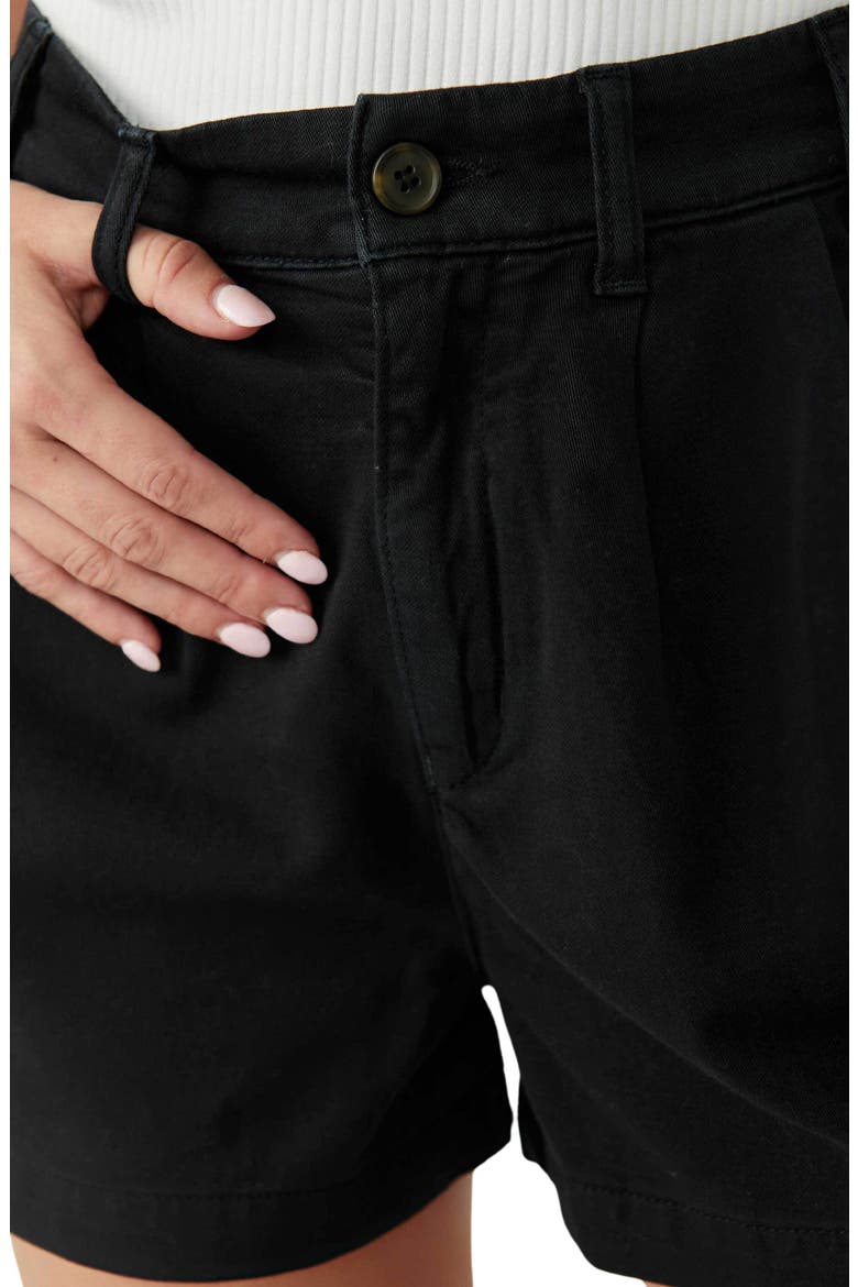 Billie Front Pleat Chino Shorts, Alternate, color, BLACK