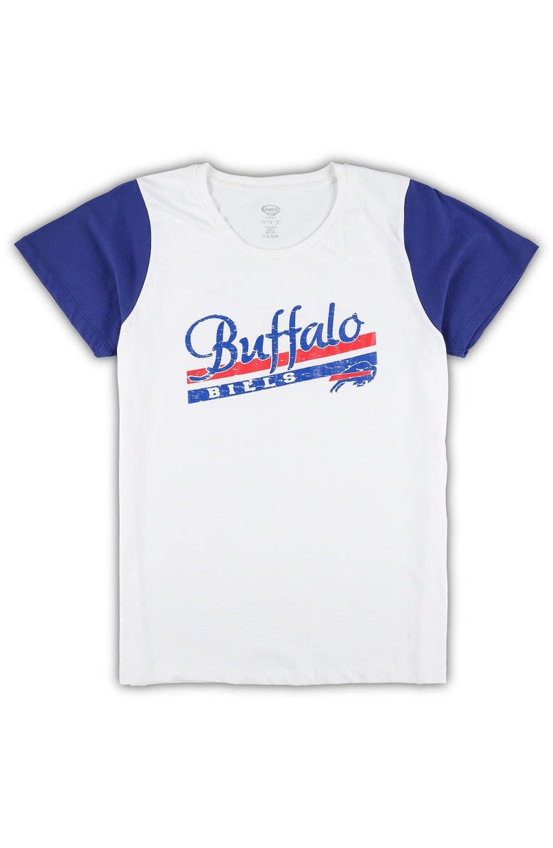 CONCEPTS SPORT Women's Concepts Sport White/Royal Buffalo Bills Plus Size Downfield T-Shirt & Shorts Sleep Set, Alternate, color,