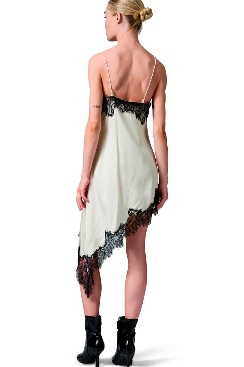 Lara Lace Trim Asymmetrical Slip Dress, Alternate, color, Vanilla Ice