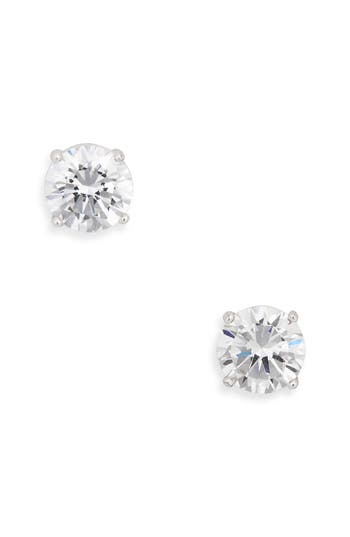 Nordstrom Rack Cubic Zirconia Round Stud Earrings In Silver