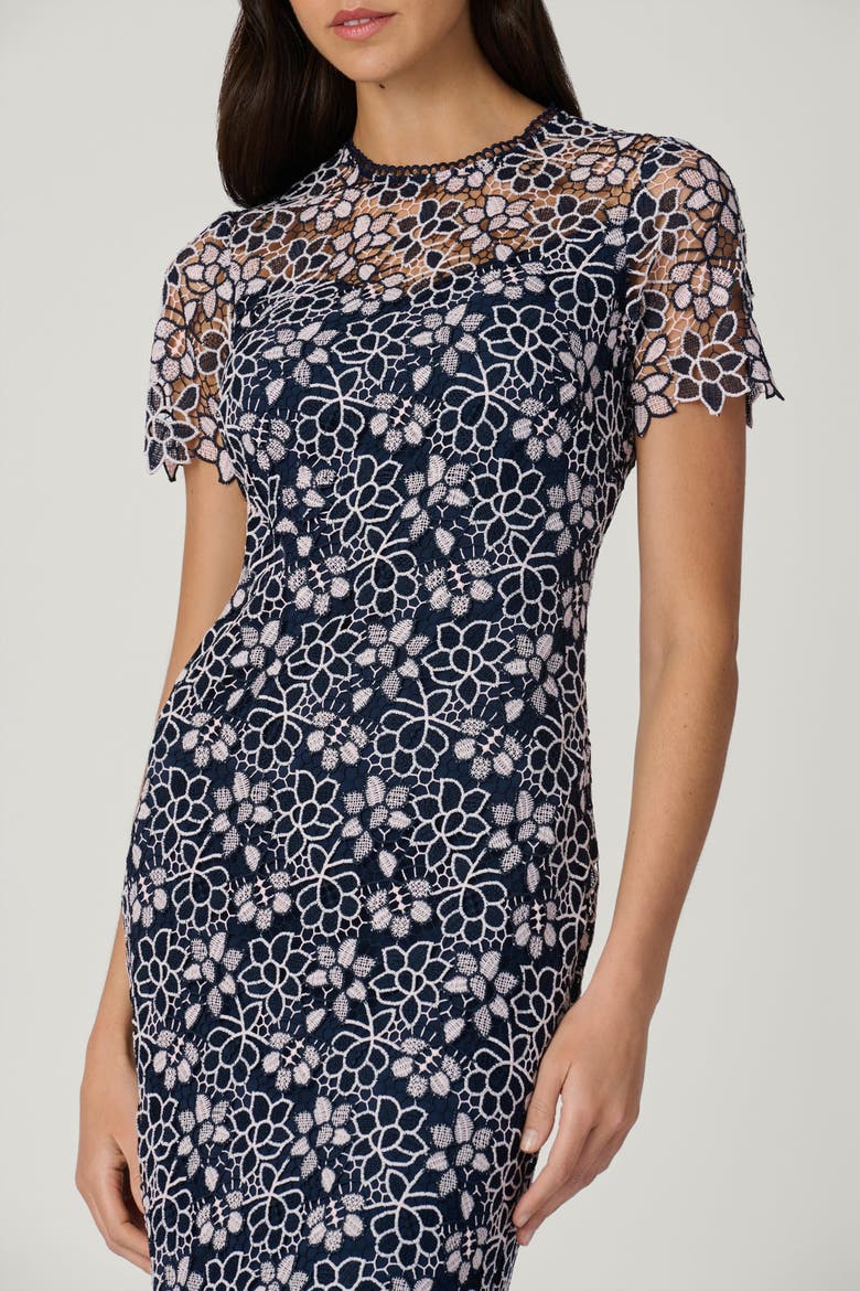 Kiriya Teresina Lace Dress, Alternate, color, Navy/Blush