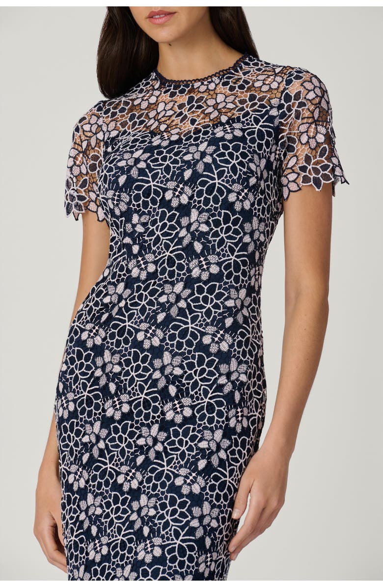 Shoshanna Kiriya Teresina Lace Dress, Alternate, color, Navy/Blush