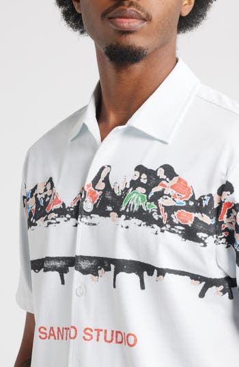 Last Supper Short Sleeve Button-Up Shirt