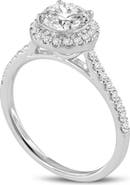 LuvMyJewelry Solstice 14K White Gold Round Cut Lab Grown Diamond Halo Engagement Ring - 1.3 Ct