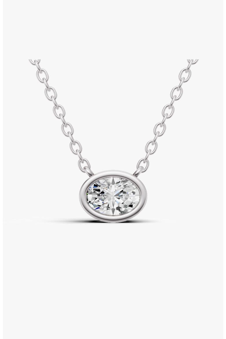 14K Gold 0.25 ct Lab-Grown Diamond Solitaire Bezel Pendant, Main, color, White Gold