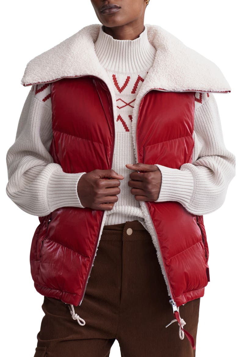 Brock Fleece Lined Puffer Vest, Alternate, color, RED DAHLIA