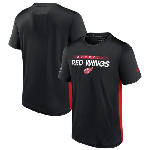 Men's Fanatics Branded Black/Red Detroit Red Wings Authentic Pro Rink Tech T-Shirt