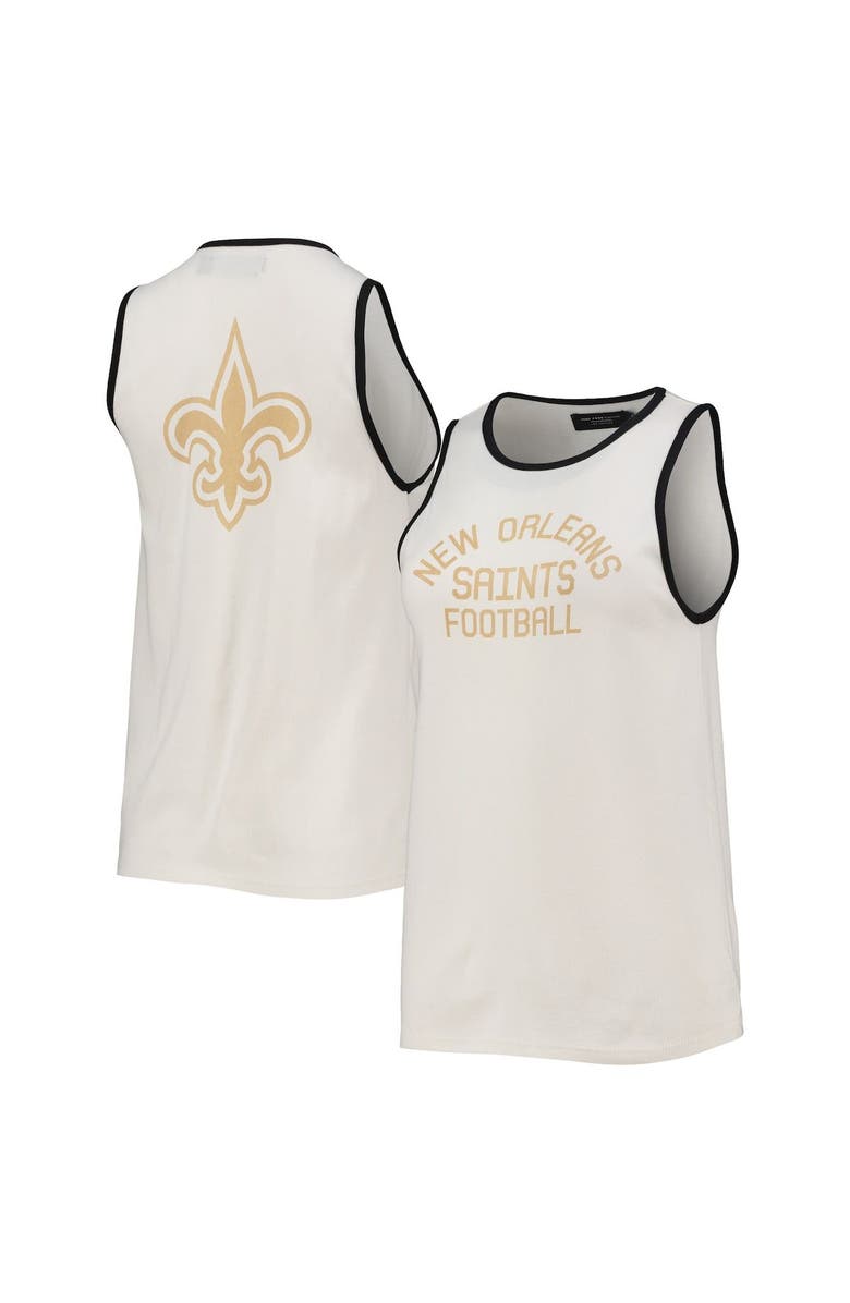 Junk Food Women's Junk Food White/Black New Orleans Saints Throwback Pop Binding Scoop Neck Tank Top, Main, color, White