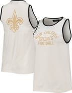 Junk Food Women's Junk Food White/Black New Orleans Saints Throwback Pop Binding Scoop Neck Tank Top