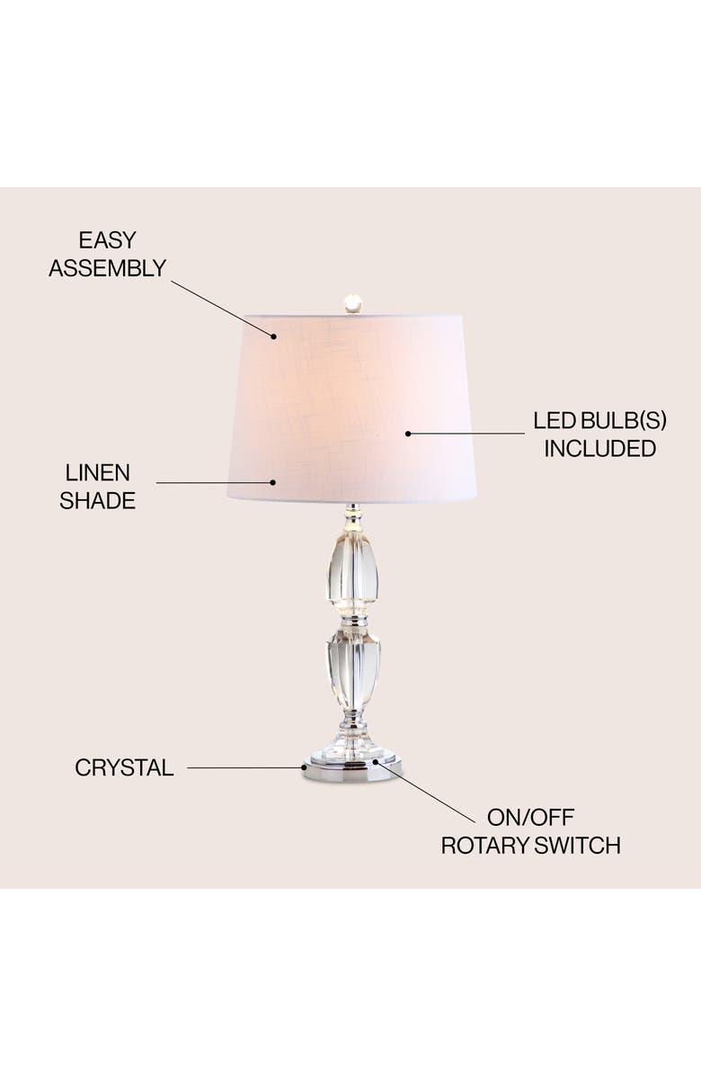 JONATHAN Y Graham Crystal LED Table Lamp, Alternate, color, Clear