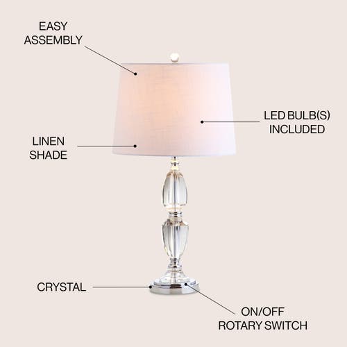 Jonathan Y Graham Crystal Led Table Lamp In Clear
