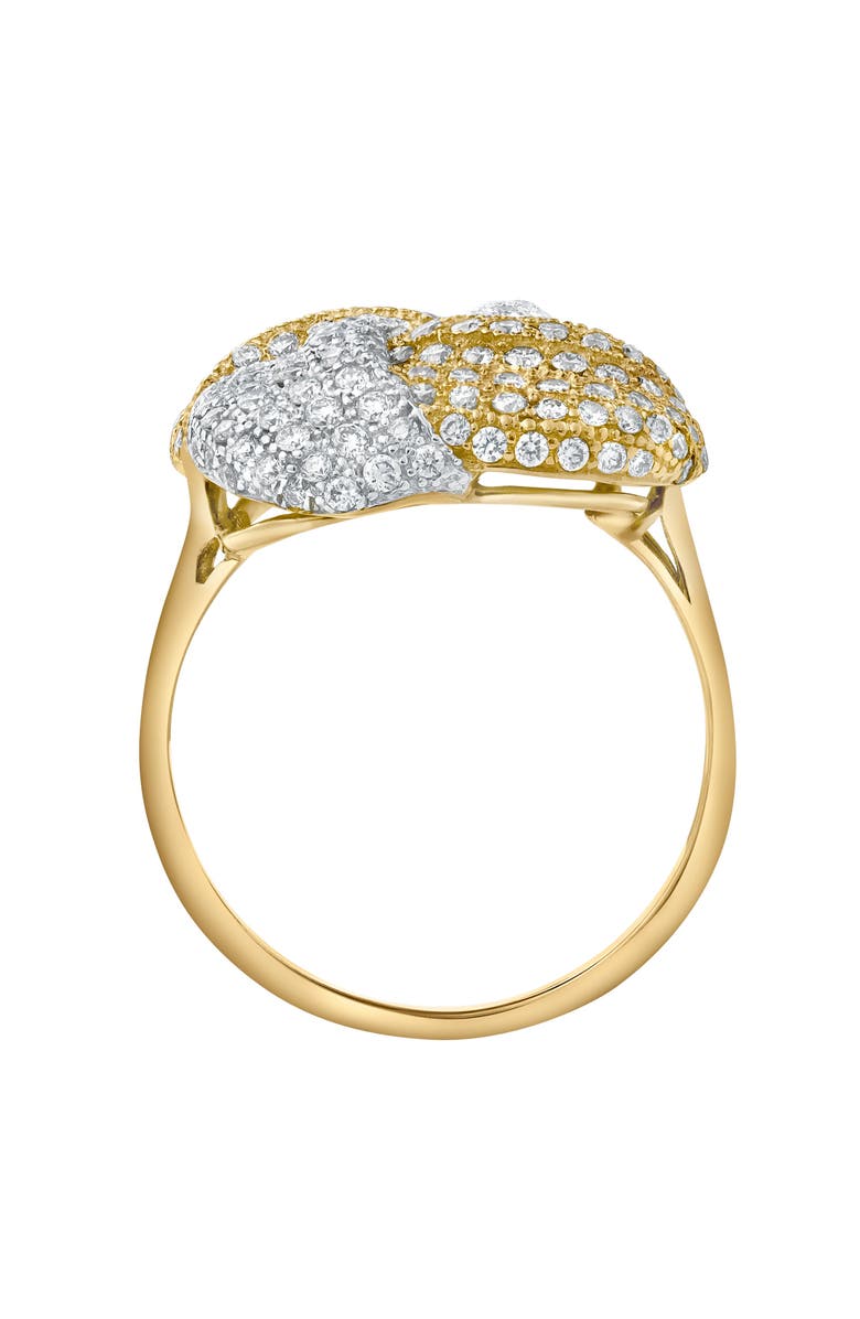 LuvMyJewelry Heiress 1.2 Ct 14K Gold Knot Pave Diamond Ring, Alternate, color, 14K Yellow Gold