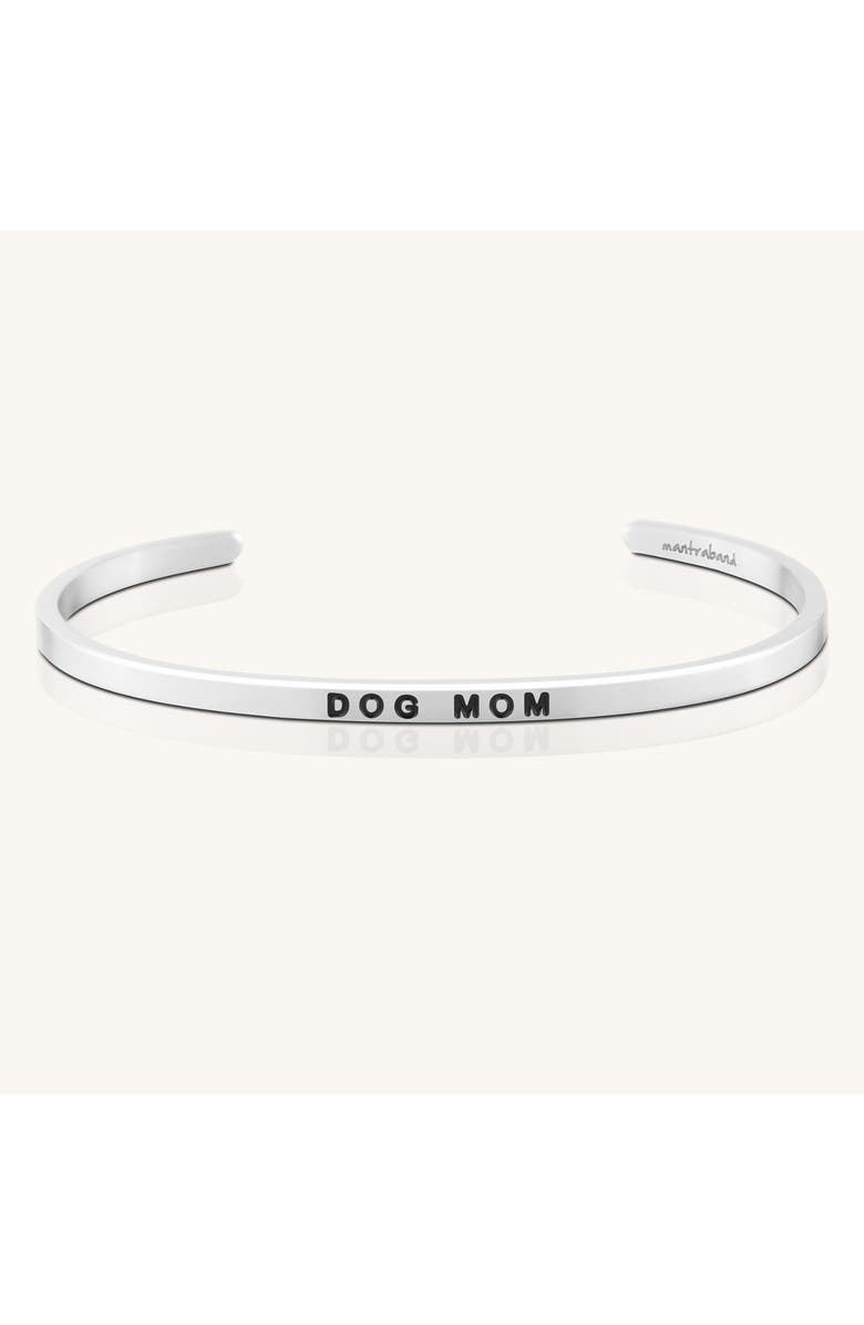 Mantra Dog Mom bracelet, Main, color, Silver