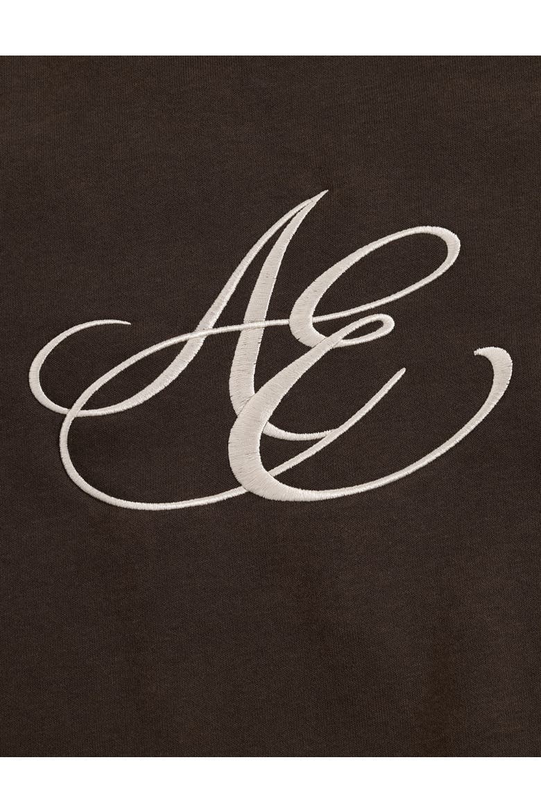 Mock Neck Logo Embroidered Sweatshirt, Alternate, color, Brown
