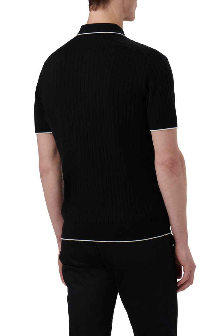 Ribbed Polo Sweater, Alternate, color, CAVIAR