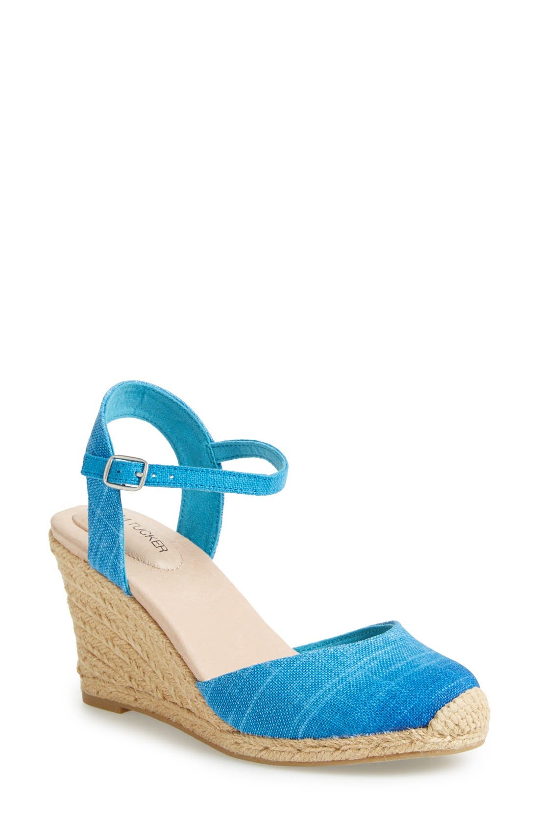 'Bethany' Wedge Sandal, Main, color, BLUE OMBRE