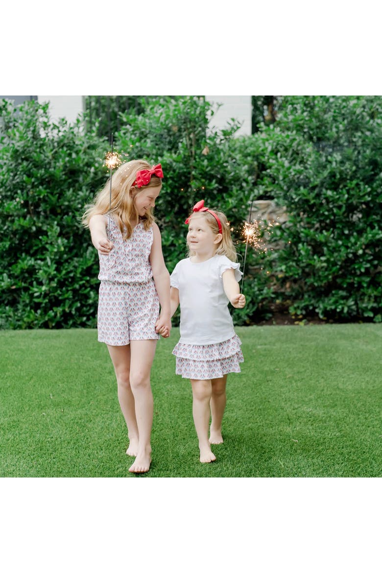 Maggie Girls' Tiered Skirt, Alternate, color, Stars, Stripes, and Bows