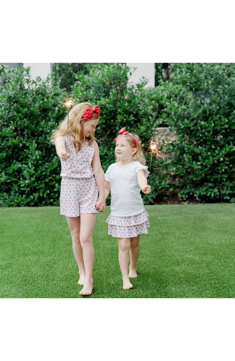 Lila and Hayes Maggie Girls' Tiered Skirt, Alternate, color, Stars, Stripes, And Bows