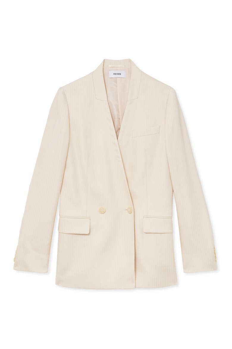 Juniper Herringbone Double Breasted Blazer, Main, color, CREAM