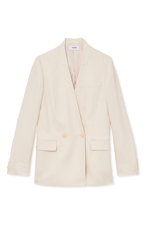 Juniper Herringbone Double Breasted Blazer