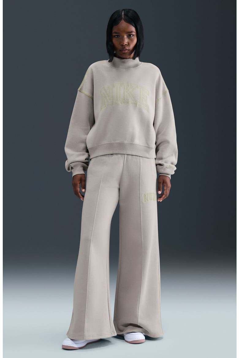 Sportswear Mock Neck Phoenix Fleece Oversize Sweatshirt, Alternate, color, COLLEGE GREY
