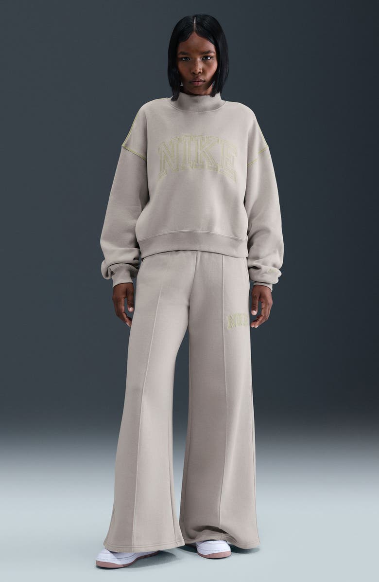 Nike Sportswear Mock Neck Phoenix Fleece Oversize Sweatshirt, Alternate, color, College Grey