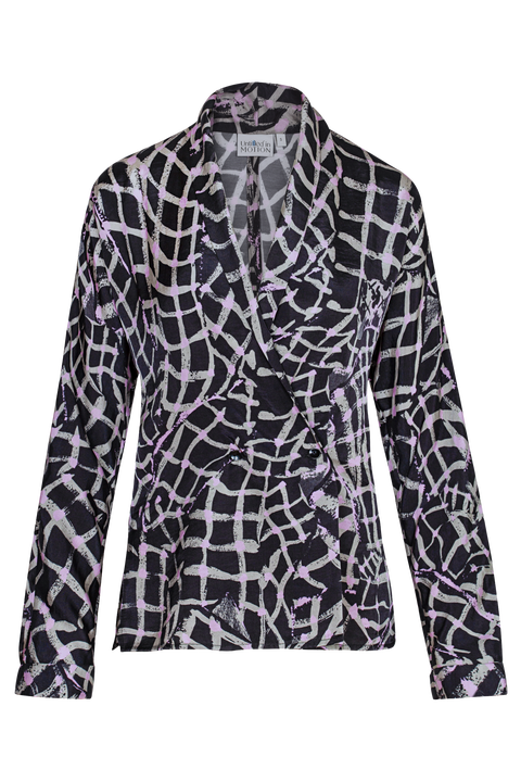 Pelusa V-Neck Draped Long-Sleeve Top