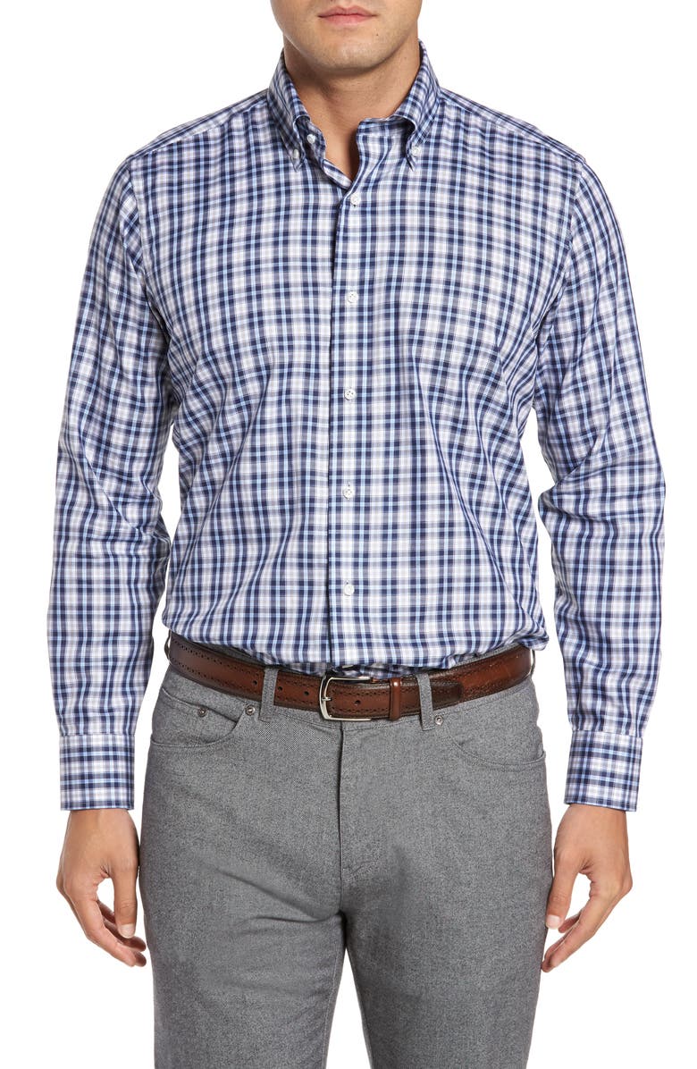 Peter Millar Peyto Regular Fit Plaid Sport Shirt, Main, color, 